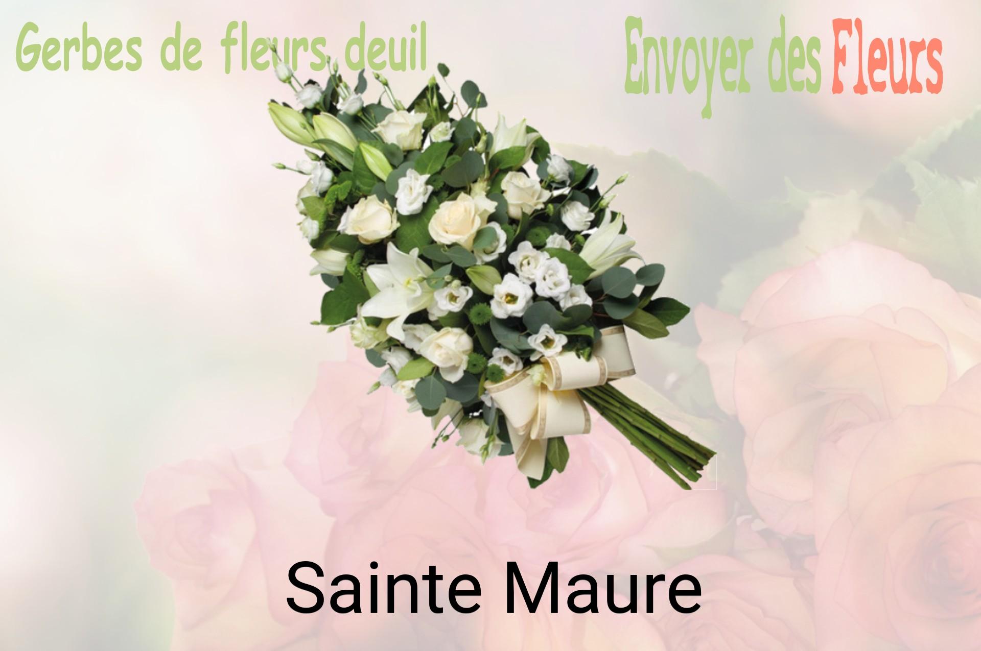 Gerbe de fleurs de deuil livrée à Sainte-Maure